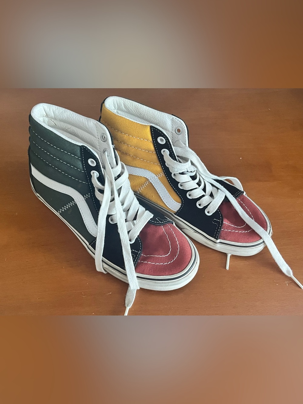 High-Top Canvas Sneakers in Red, Yellow, and Green - Women's 7 /5.5 men Unisex